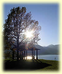 Sonnenuntergang am Tegernsee, auf der Point